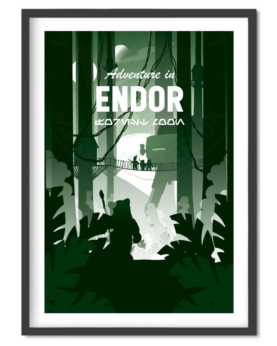 Endor Travel Movie Poster - Wolf and Rocket